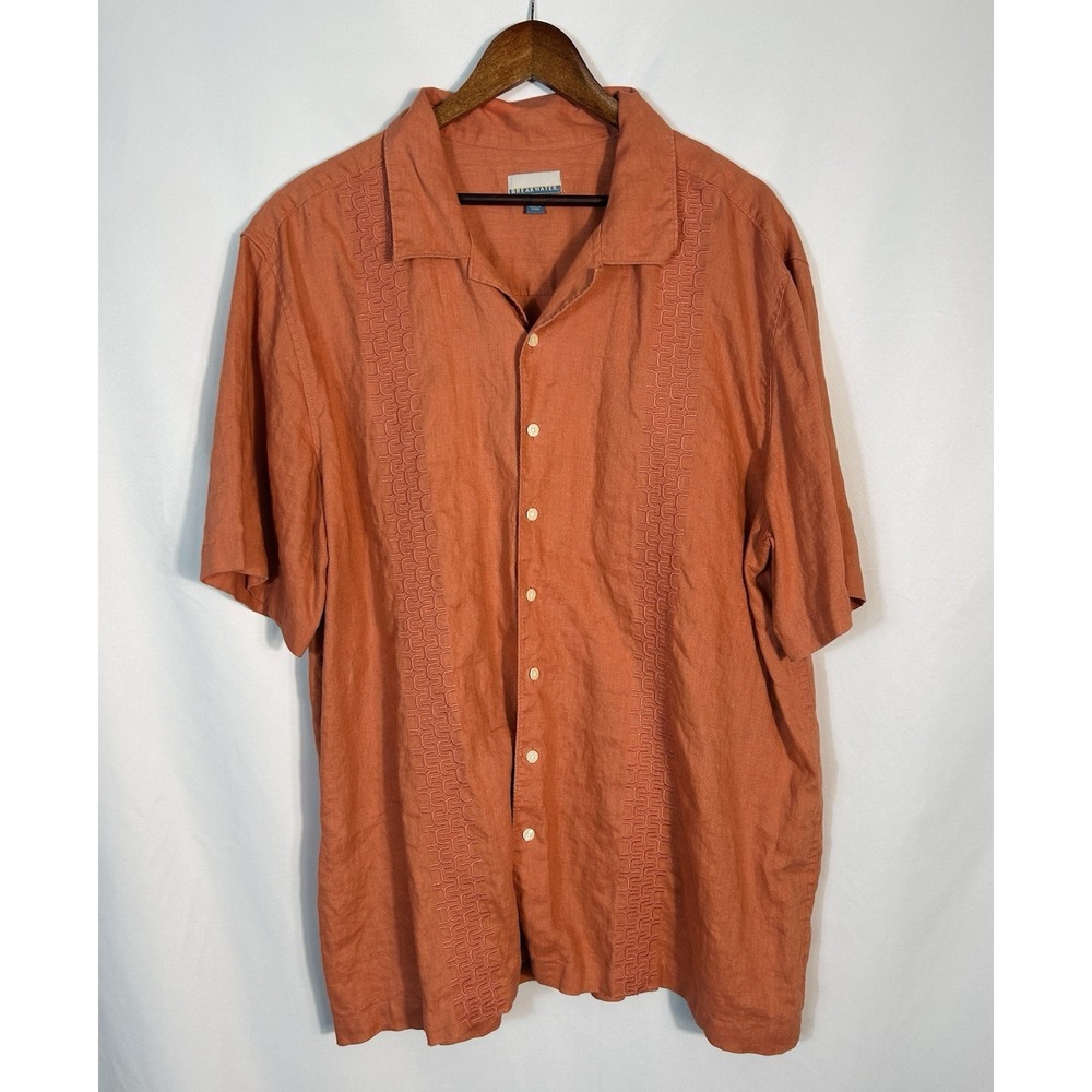 Breakwater Men's 100% Linen Button Down Shirt Size XL Beach Coastal Resort Boat